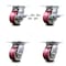 Service Caster 4 Inch Poly on Aluminum Caster Set with Roller Bearing 4 Swivel Lock and 2 Brake SCC-35S420-PAR-SLB-BSL-2-BSL-2 - alternate 1